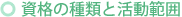 資格の種類と活動範囲